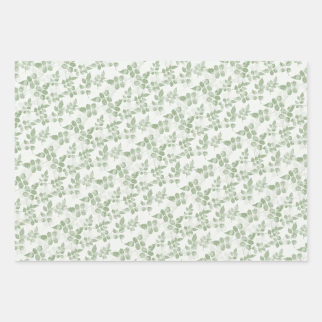 Moderne Aquamarine botanische Blätter (Vorderseite)