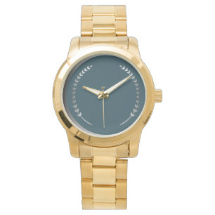 Moderne Aquamarine Frauen-Gold-Uhr Armbanduhr