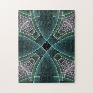 Moderne Aquamarine geometrische Fraktal-Grafik