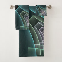 Moderne Aquamarine geometrische Fraktal-Grafik