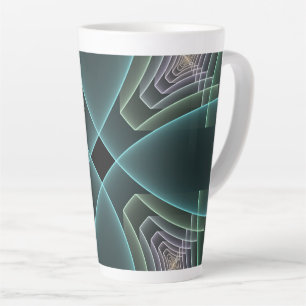 Moderne Aquamarine geometrische Fraktal-Grafik Milchtasse