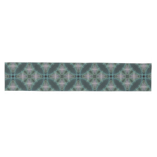 Moderne Aquamarine geometrische Fraktal-Grafik Mittelgroßer Tischläufer