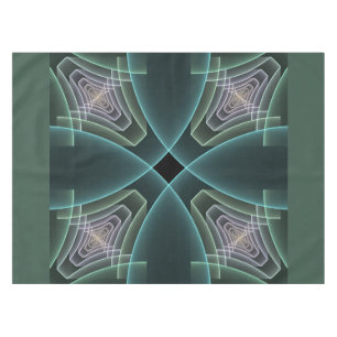 Moderne Aquamarine geometrische Fraktal-Grafik Tischdecke