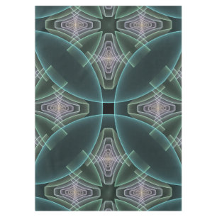 Moderne Aquamarine geometrische Fraktal-Grafik Tischdecke