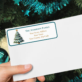 Moderne Aquamarine Gingham Christmas Tree Ornament