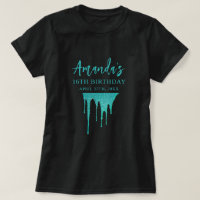 Moderne Aquamarine Glitzer Tropfen Sweet 16 Birthd