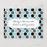 Moderne Aquamarine graue Kreise Rezeptionskarten