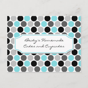 Moderne Aquamarine graue Kreise Rezeptionskarten Postkarte