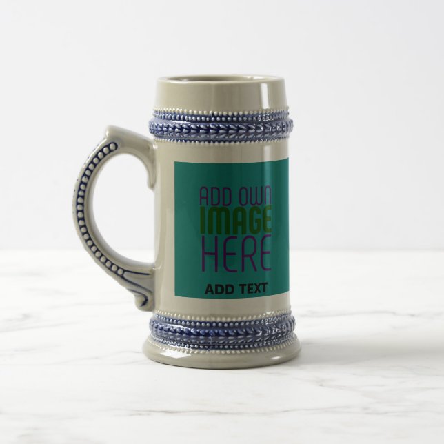 MODERNE, AQUAMARINE GRÜNE BILDTEXTVORLAGE BIERGLAS (Links)