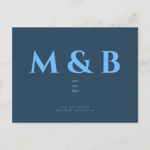 Moderne Aquamarine Hochzeit retten das Datum Postkarte