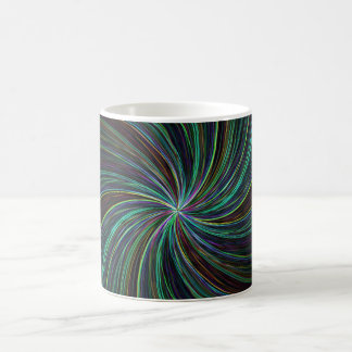 Moderne Aquamarine schwarze Wavy Lines Abstrakte C Verwandlungstasse