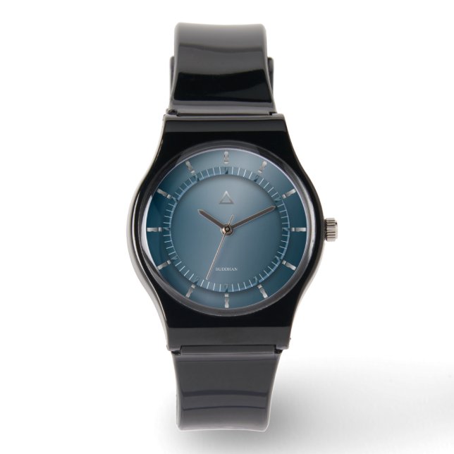 Moderne Aquamarine Uhr (Vorderseite)