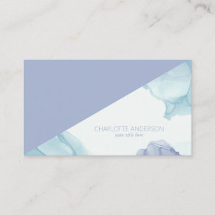 Moderne Aquamarine und Lila Wasserfarbe Visitenkarte