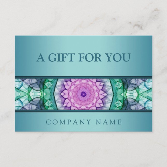 Moderne aquamarine Wasserlilie Mandala (Vorderseite)