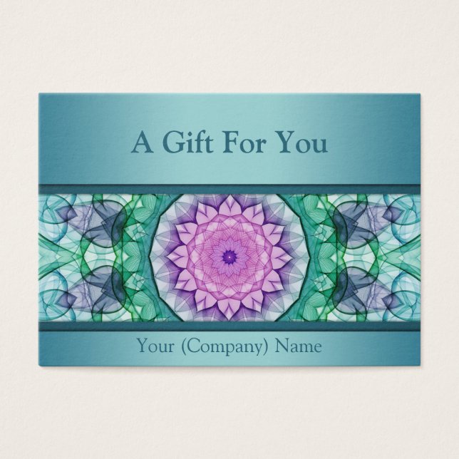 Moderne aquamarine Wasserlilie Mandala Geschenkgut (Vorderseite)