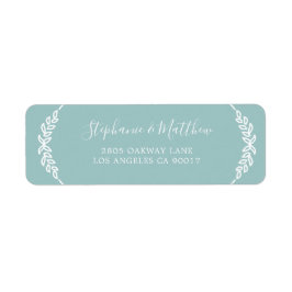 Moderne Aquamarine, weiße Blätter Elegante Hochzei