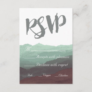 Moderne Aquarell-Berg-RSVP-Karte RSVP Karte