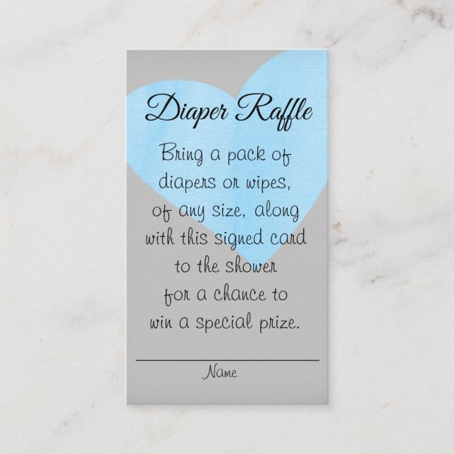 Moderne Aquarell Blue Heart Boy Baby Dusche Begleitkarte (Vorderseite)