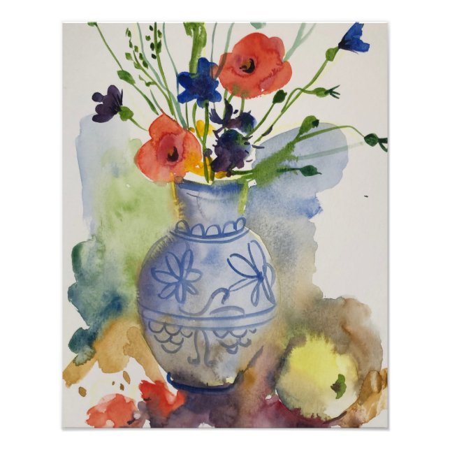 Moderne Aquarell-Blume Fotodruck (Vorne)