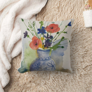 Moderne Aquarell-Blume Kissen