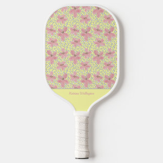 Moderne Aquarell-Blume und Tierdruck Pickleball Schläger