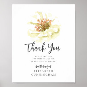 Moderne Aquarell-Blumen-Botanische-Dankesbekundung Poster