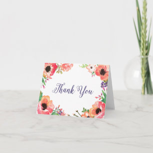 MODERNE AQUARELL-BLUMEN-BRÄUTIGAM-DANKE-KARTE DANKESKARTE