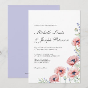 Moderne Aquarell-Blumen-Hochzeitseinladungskarten Einladung
