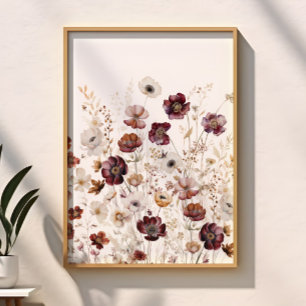Moderne Aquarell-Blumen Poster