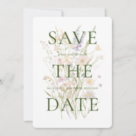 Moderne Aquarell-Blumenhochzeit Save The Date