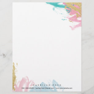 Moderne Aquarell-Design und eleganter Briefkopf, Briefbogen