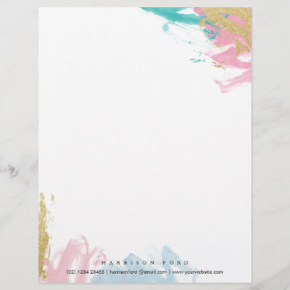 Moderne Aquarell-Design und eleganter Briefkopf, Briefbogen