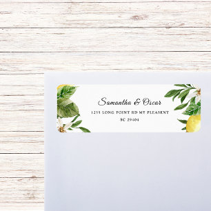 Moderne Aquarell-Gelbe Zitronen & Blatt