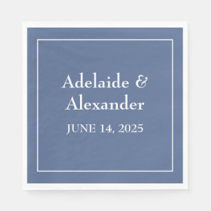 Moderne Aquarell-Hochzeit Blau Strand Küste Serviette