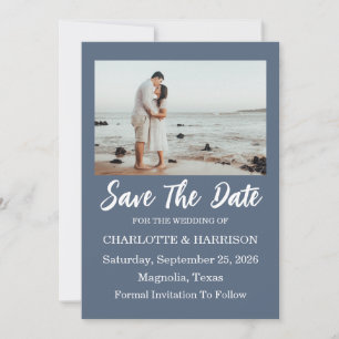 Moderne Aquarell-Küstenlandschaft Hochzeit Save The Date