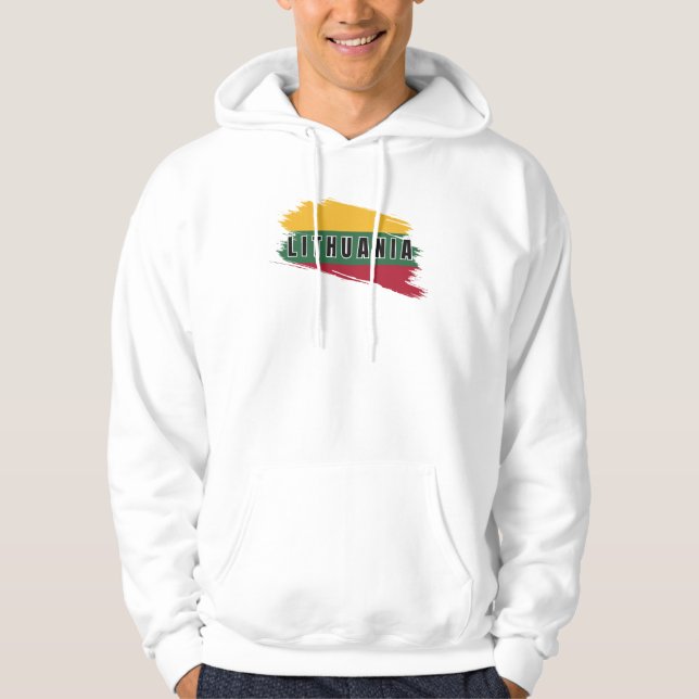 Moderne Aquarell Litauen Flagge Lietuva Souvenir Hoodie (Vorderseite)
