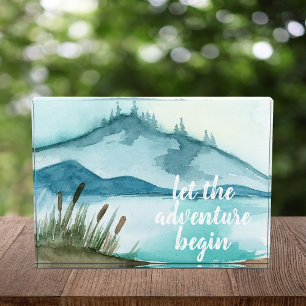 Moderne Aquarell-Natur Lasst das Abenteuer beginne Fotoblock