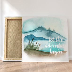 Moderne Aquarell-Natur Lasst das Abenteuer beginne Leinwanddruck