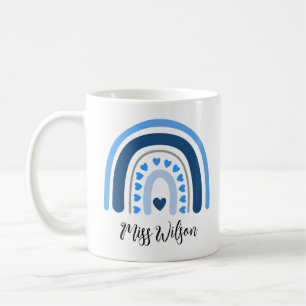 Moderne Aquarell-Regenbogen-Lehrkraft Kaffeetasse