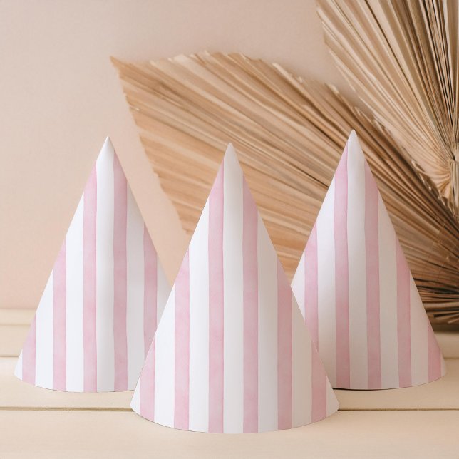Moderne Aquarell-Rosa-Gestreift Partyhütchen (Von Creator hochgeladen)