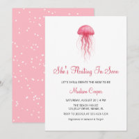 Moderne Aquarell-Rosa Quallen-Mädchen-Baby-Party