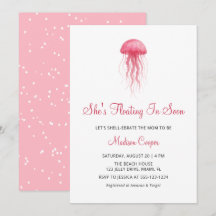 Moderne Aquarell-Rosa Quallen-Mädchen-Baby-Party