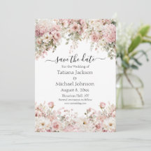 moderne Aquarell-Rosé-Blumen-Save-the-Date-Karte
