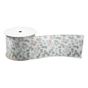 Moderne Aquarell-Salbei-Grün-Eukalyptus Satinband