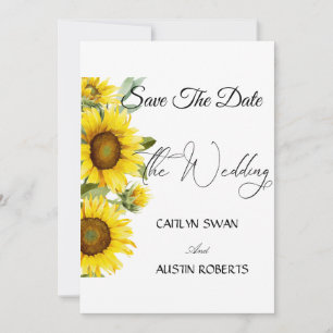 Moderne Aquarell-Sonnenblume Save The Date