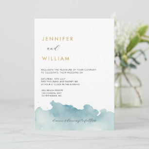 Moderne Aquarell-Strand-Hochzeitseinladung Einladung