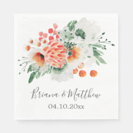 Moderne Aquarell-Wildblumen Trendy Floral Napkin Serviette