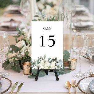 Moderne Aquarell zarte florale Hochzeit Tischnummer