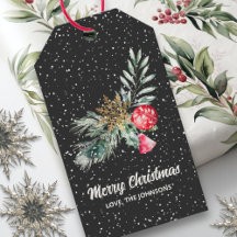 Moderne Aquarellbilder Blätter Frohe Weihnachten