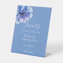 Moderne Aquarellblau-blühende Gastgeschenke Hochze